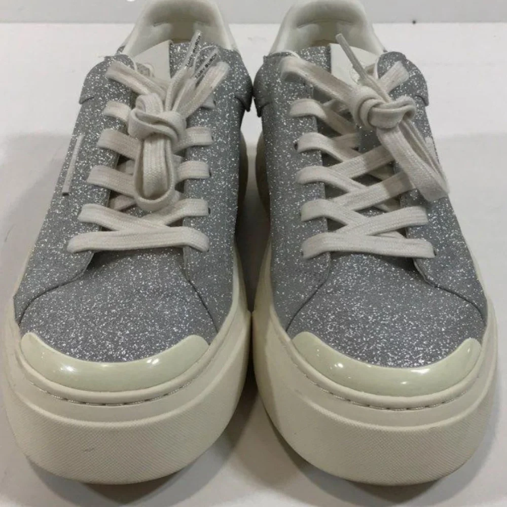 Tory Burch Ladybug Silver Glitter Women's Sneakers Size 8M